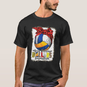 Mum Of Both Volleyball Golf Busy Raising Ballers M T-Shirt