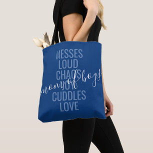 Mum of Boys Chaos and Love Tote Bag