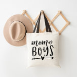 Mum of Boys Tote Bag<br><div class="desc">Are you a mother to a brood of boys? Celebrate your boy mum status with this cute tote bag featuring the saying "mum of boys" in black hand lettered typography with a heart and arrow illustration. Make a beloved mummy smile this Mother's Day with this simple design featuring trendy typography...</div>
