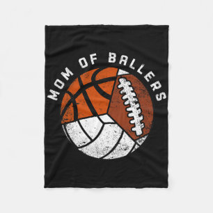 Mum Of Byllers Fun Volleybyll Bysketbyll Footbyll Fleece Blanket