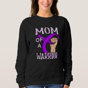 Mum Of Epilepsy Warrior Purple Ribbon Awareness Gr Sweatshirt