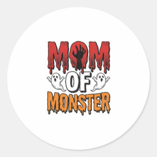 Mum of Monster Vintage Halloween Shirt Design_1 Classic Round Sticker