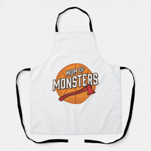 Mum of Monsters Vintage Basketball Mum Design_1 Apron