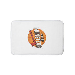 Mum of Monsters Vintage Basketball Mum Design_1 Bath Mat