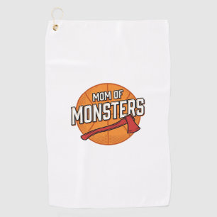 Mum of Monsters Vintage Basketball Mum Design_1 Golf Towel