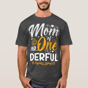Mum of Mr One Derful Party Matching Family 1st Bir T-Shirt