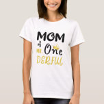 Mum of MR Onederful Funny 1st Birthday T-Shirt<br><div class="desc">Mum of MR Onederful Wonderful Funny 1st Birthday T-Shirt Womens Mummy of Mr Onederful  First One-Derful Matching T-Shirt 
birthday, 1st, 1st birthday, first birthday, mummy, newborn, mum, mama, cute, birthday gift, happy birthday, present, funny, one, 1 year old, first, 1, kids</div>