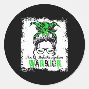 Mum Of Nephrotic Syndrome Warrior Green Ribbon Mum Classic Round Sticker