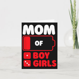 Mum Of One Boy And Three Girls  Card