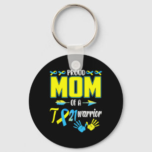 Mum Of T21 Warrior Down Syndrome Awareness Family Key Ring