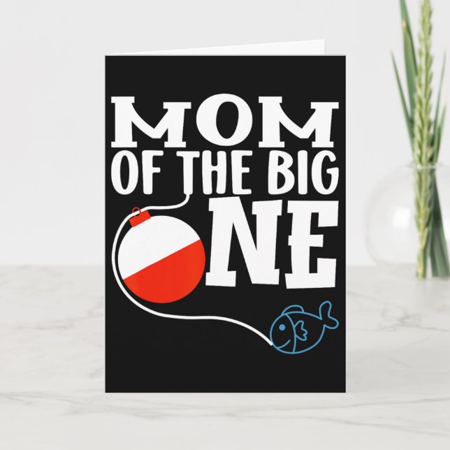 Mum Of The Big One Fishing Boy First Birthday Ofis Card (Front)