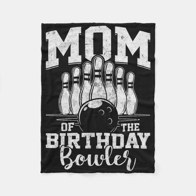 Mum Of The Birthday Bowler Bowling Party  Fleece Blanket (Front)