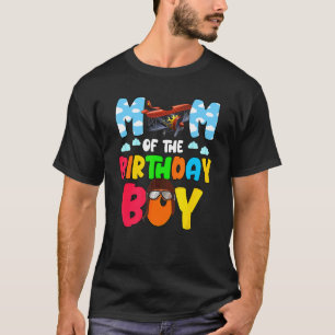 Mum Of The Birthday Boy Aeroplane Helicopter 1 T-Shirt
