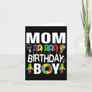 Mum Of The Birthday Boy Autism Card