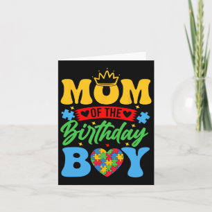 Mum Of The Birthday Boy Autism Love Heart Autism A Card