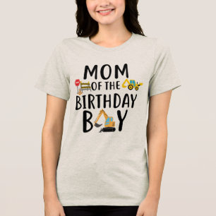 Mum of the Birthday Boy Construction T-Shirt Tri-Blend Shirt