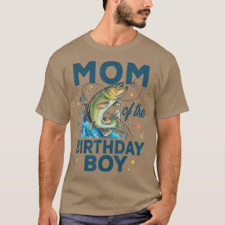Mum Of The Birthday Boy Fishing Birthday Bass Fish T-Shirt