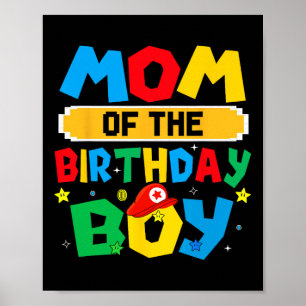 Mum Of The Birthday Boy Game Video Gaming Matching Poster