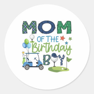 Mum Of The Birthday Boy Hole In One Golf Sport Classic Round Sticker