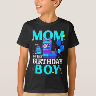Mum of The Birthday Boy Llama Pinata Family Party T-Shirt