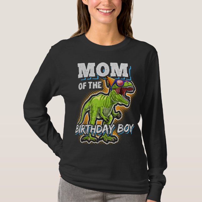 Mum of the Birthday Boy Matching Family Dinosaur B T-Shirt (Front)