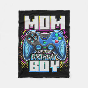 Mum Of The Birthday Boy Matching Video Game Birthd Fleece Blanket