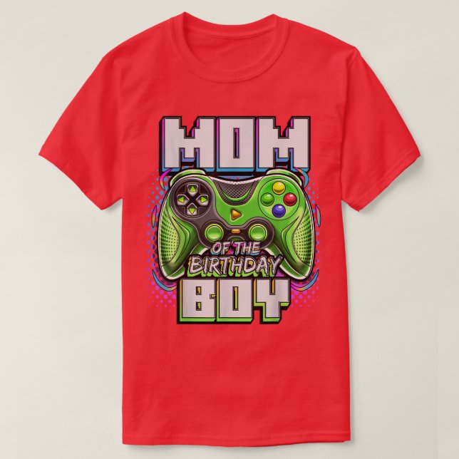 Mum of the Birthday Boy Matching Video Game Birthd T-Shirt (Design Front)
