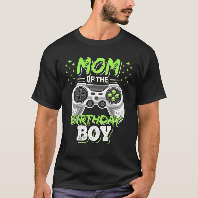 Mum Of The Birthday Boy Matching Video Gamer Birth T-Shirt (Front)
