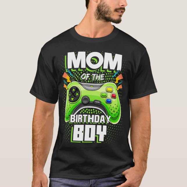 Mum of the Birthday Boy Matching Video Gamer Birth T-Shirt (Front)