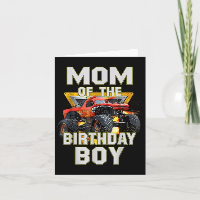 Mum Of The Birthday Boy Monster Truck Birthday Nov Card (Front)