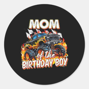 Mum Of The Birthday Boy Monster Truck Birthday Nov Classic Round Sticker