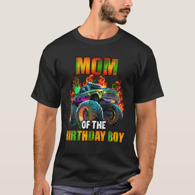 Mum of the Birthday Boy Monster Truck Birthday Par T-Shirt (Front)