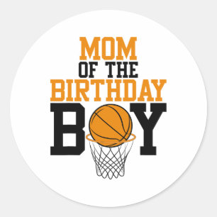 Mum  Of The Birthday Boy Sketll Family Birthday  Classic Round Sticker