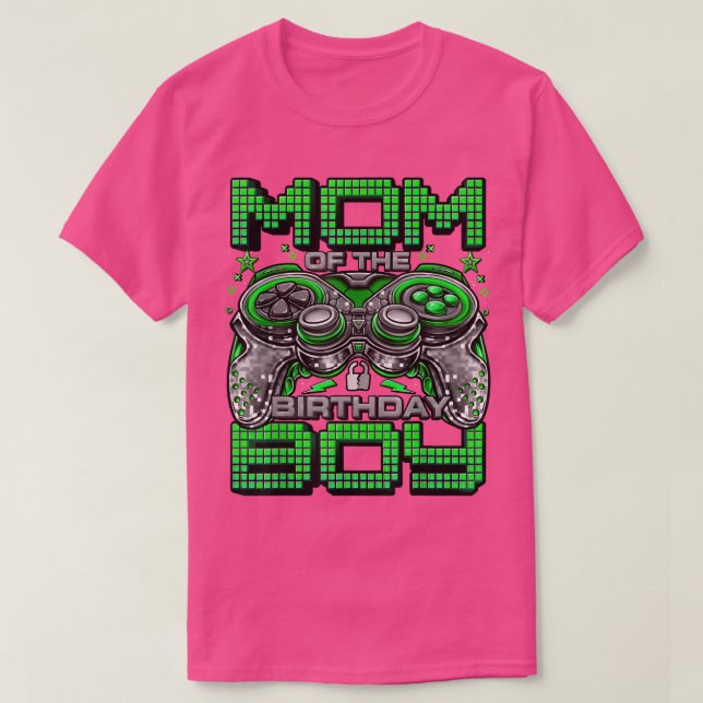 Mum of the Birthday Boy Video Gamer Birthday Party T-Shirt (Design Front)