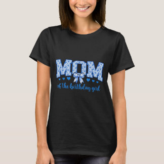 Mum of The Birthday Girl Blue Chinoiserie Floral T-Shirt
