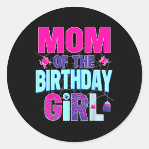 Mum Of The Birthday Girl Shirt Matching Family Spi Classic Round Sticker