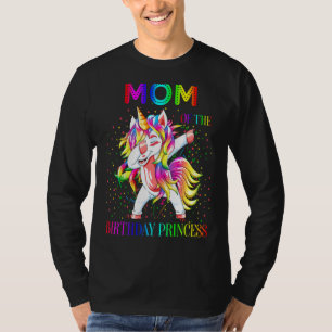 Mum Of The Birthday Princess Dabbing Unicorn Girl T-Shirt