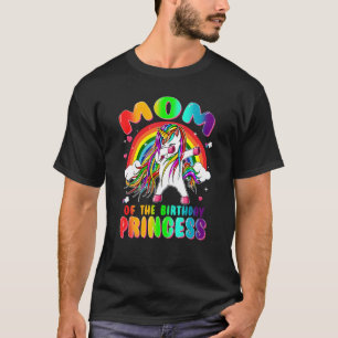 Mum of the Birthday Princess Girl Teen Dabbing Uni T-Shirt