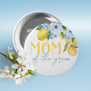Mum of the Groom Lemon Bridal Shower Pin on Button
