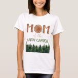 Mum Of The Happy Camper Birthday  T-Shirt<br><div class="desc">Cute and unique watercolor wooden mum- happy camper woodland birthday t-shirt. Customisable</div>