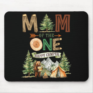 Mum of the one happy camper 1st birthday camping mouse pad