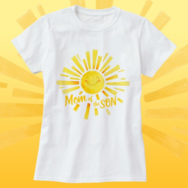 Mum of the son yellow sun whimsy baby shower T-Shirt (Creator Uploaded)
