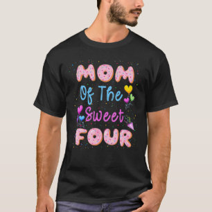 Mum Of The Sweet Four 4th Doughnut Birthday Party  T-Shirt
