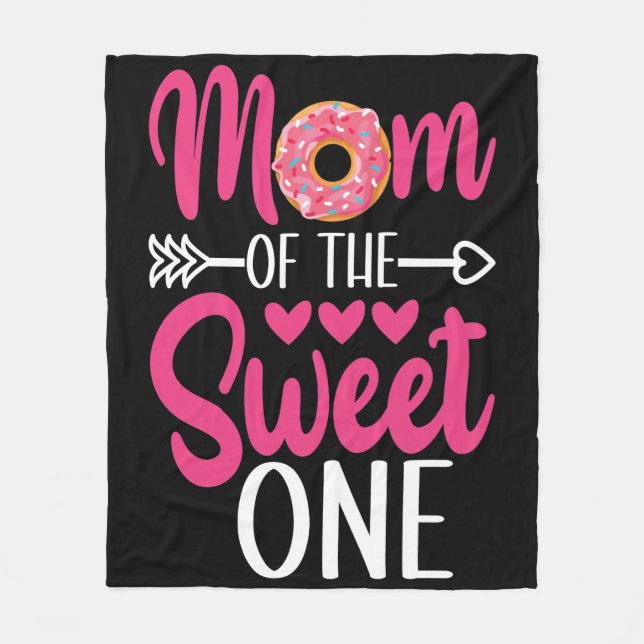 Mum of the Sweet One Sprinkled Doughnut Fleece Blanket (Front)