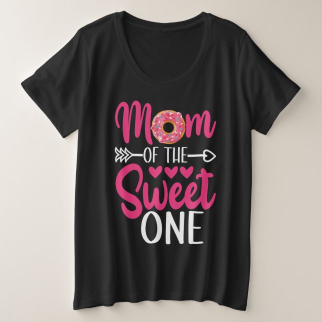 Mum of the Sweet One Sprinkled Doughnut Plus Size T-Shirt (Design Front)
