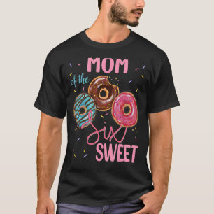 Mum Of The Sweet Six 6th Doughnut Birthday Party T T-Shirt