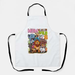 Mum of the Wild & 6 Zoo Theme Jungle Animal 6th Bi Apron
