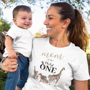 Mum of the Wild One Safari First Birthday T-Shirt