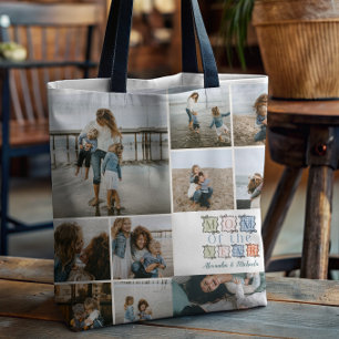 Mum of the Year Patchwork Photo Design Tote Bag