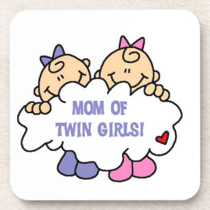 Mum of Twin Girls T-shirts and Gifts Coaster